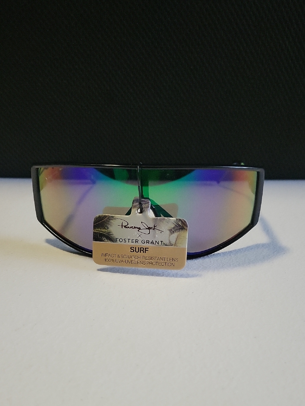 Foster Grant Surf Mirrored Shield Sunglasses - Green/Purple Lens